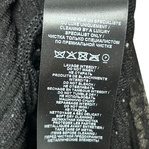 NWT Balmain Paris Black Asymmetric Sequined Mini Bodycon Dress Womens 36 / US 4 - Picture 11 of 12